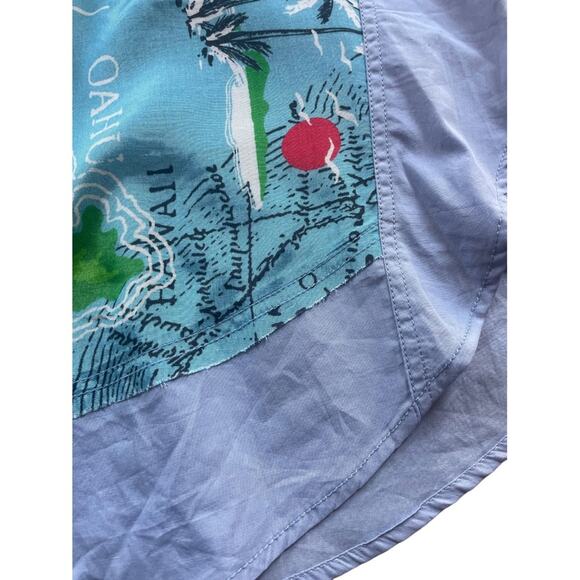 NWT Free People blue Hawaiian top button down spring summer tropical floral XL - Picture 4 of 12